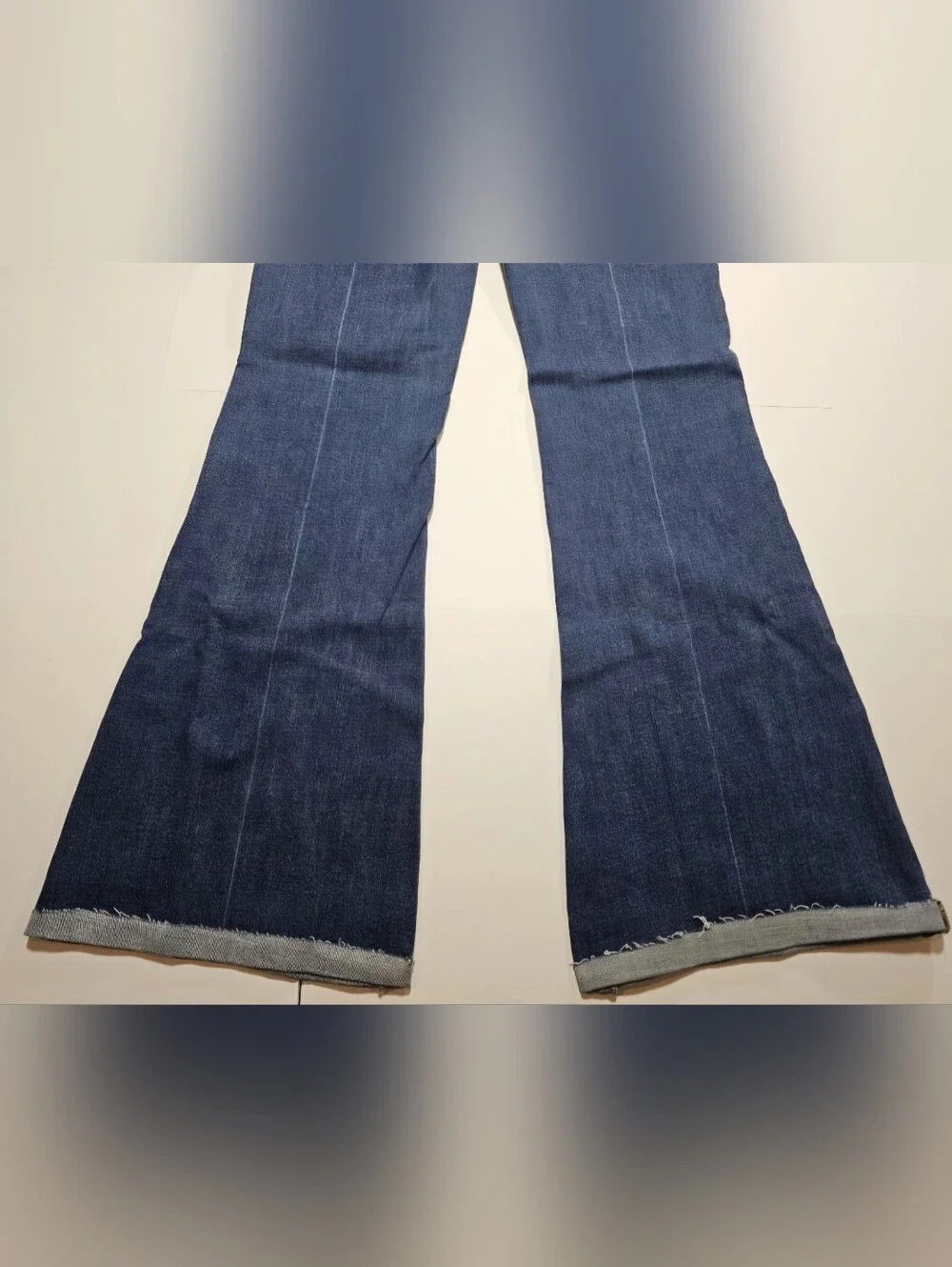 American Eagle Super High Rise Flare Jeans Size 4 Next Level Stretch Raw Hem - Picture 7 of 11